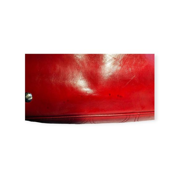 Red Patent Leather Satchel Carry-All Stitch Monogram Bag 2011 🎉 - Picture 16 of 16